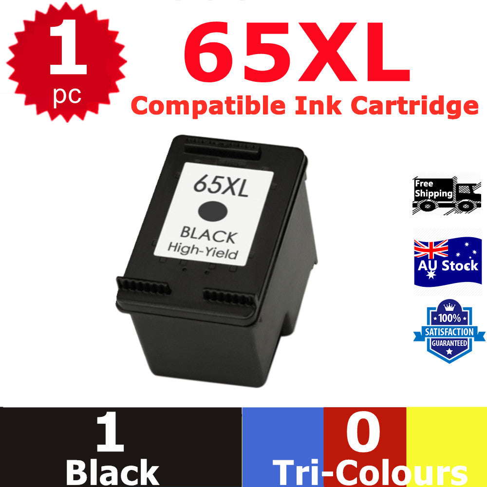 1x Generic 65XL 65 BLACK ONLY Ink For HP Deskjet 2620 5075 Envy 5020 5030 5055