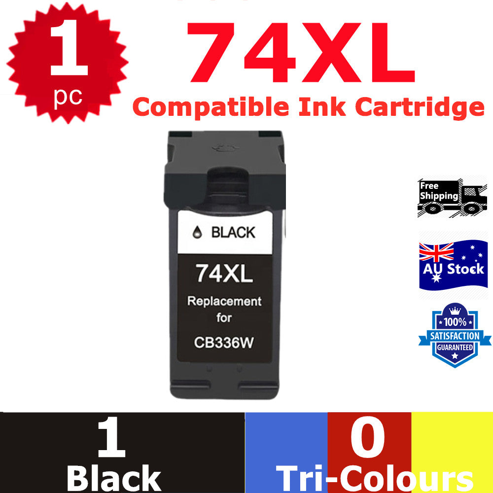 1x Generic 74XL BLACK ONLY Ink For HP Deskjet C4380 C4385 Officejet J5700 D4260