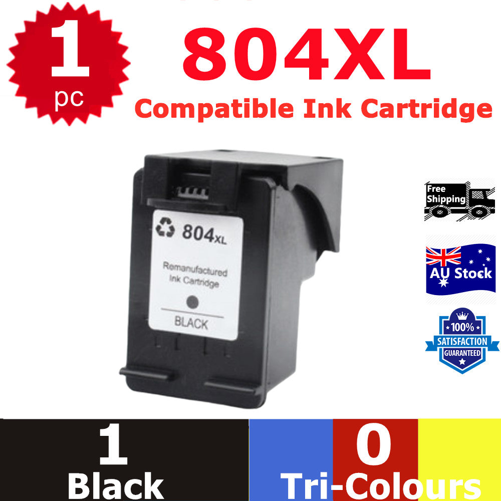 1x Generic 804XL Blakc ONLY Ink For HP ENVY 6220 6222 7120 7820 7882 TANGO X 804