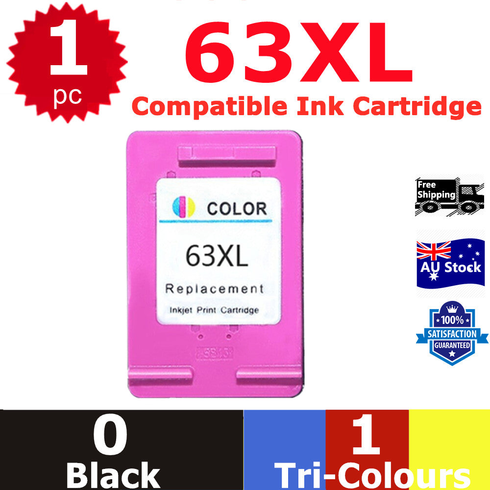 1x Generic 63XL 63 Colours ONLY Ink For HP Deskjet 1110 2130 3630 Officejet 3830