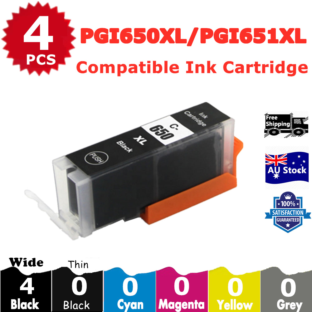 4 Pack InkSales Compatible Canon PGI650 PGI-650XL Black Only Ink Cartridge  (4BK)