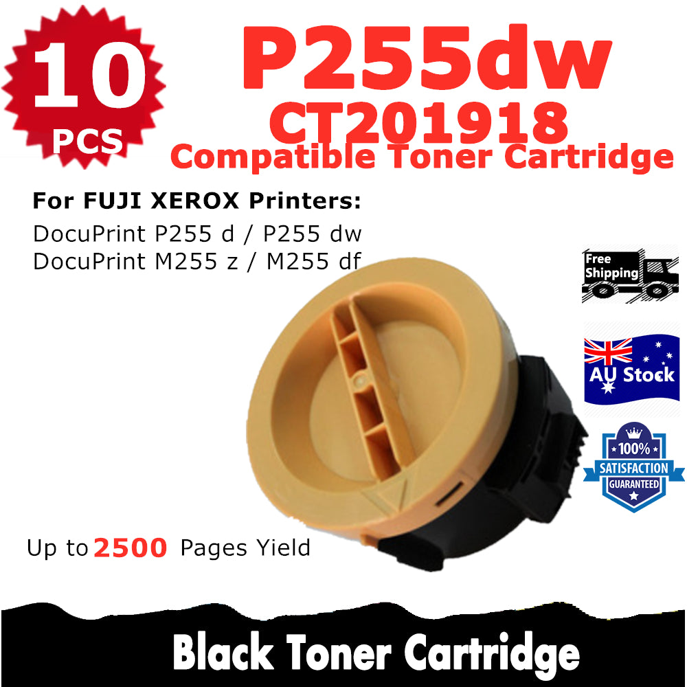 10 Pack InkSales Fuji Xerox P255dw P255d M255df M255z CT201919 Compatible Toner Cartridge  (10BK)