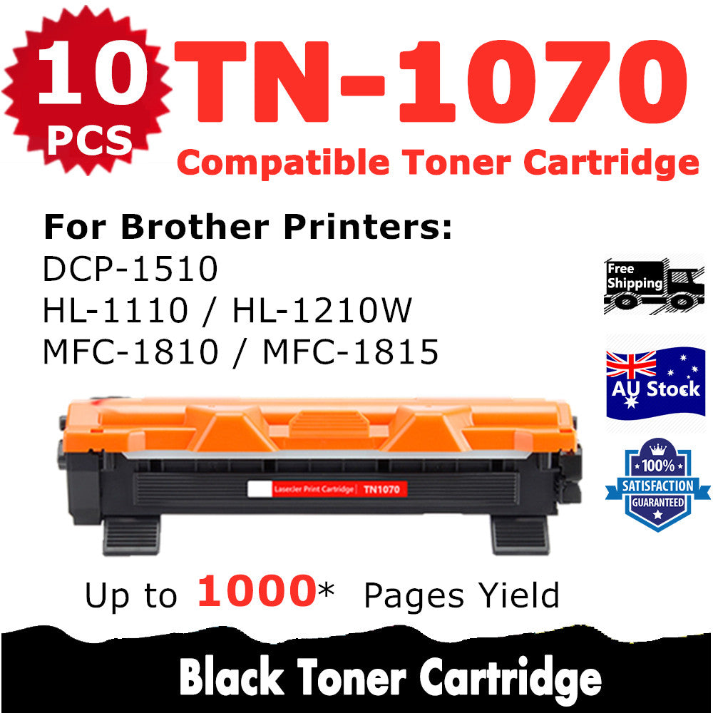 10 Pack InkSales Brother TN1070 TN-1070 Compatible Toner Cartridge  (10BK)