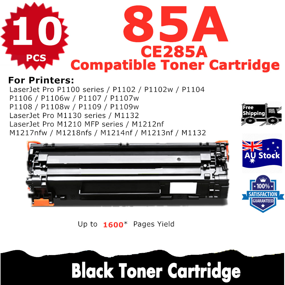 10 Pack InkSales HP CE285A 85A Compatible Toner Cartridge  (2BK)