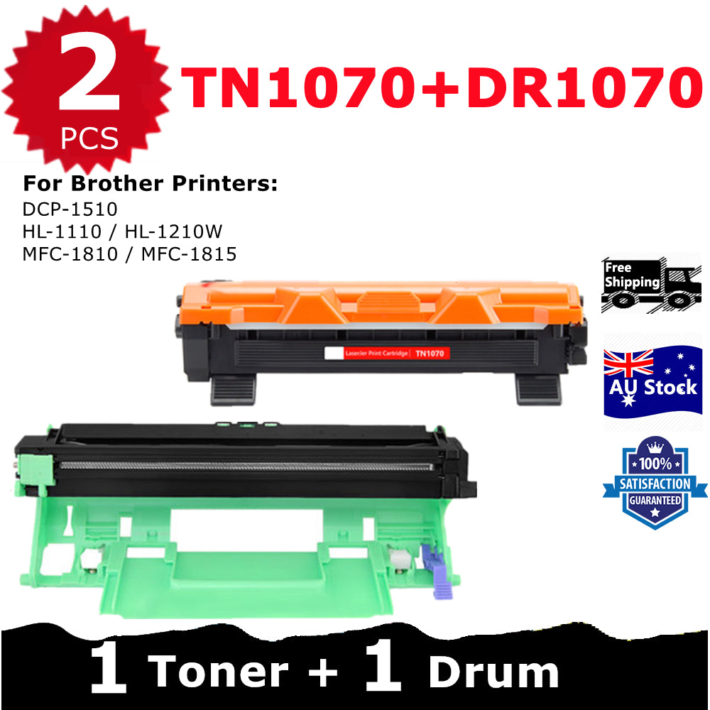 Combo 1* Compatible DR-1070 Drum Unit + 1* Brother Compatible TN-1070 Toner Cartridge