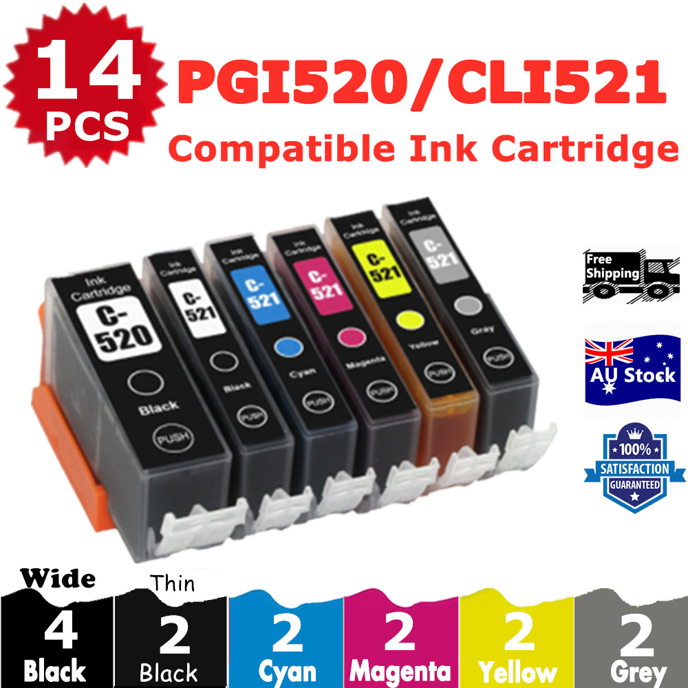 15 Pack InkSales Compatible Canon PGI520 PGI-520 CLI-521 Ink Cartridge  (3BK,3PBK,3C,3M,3Y)