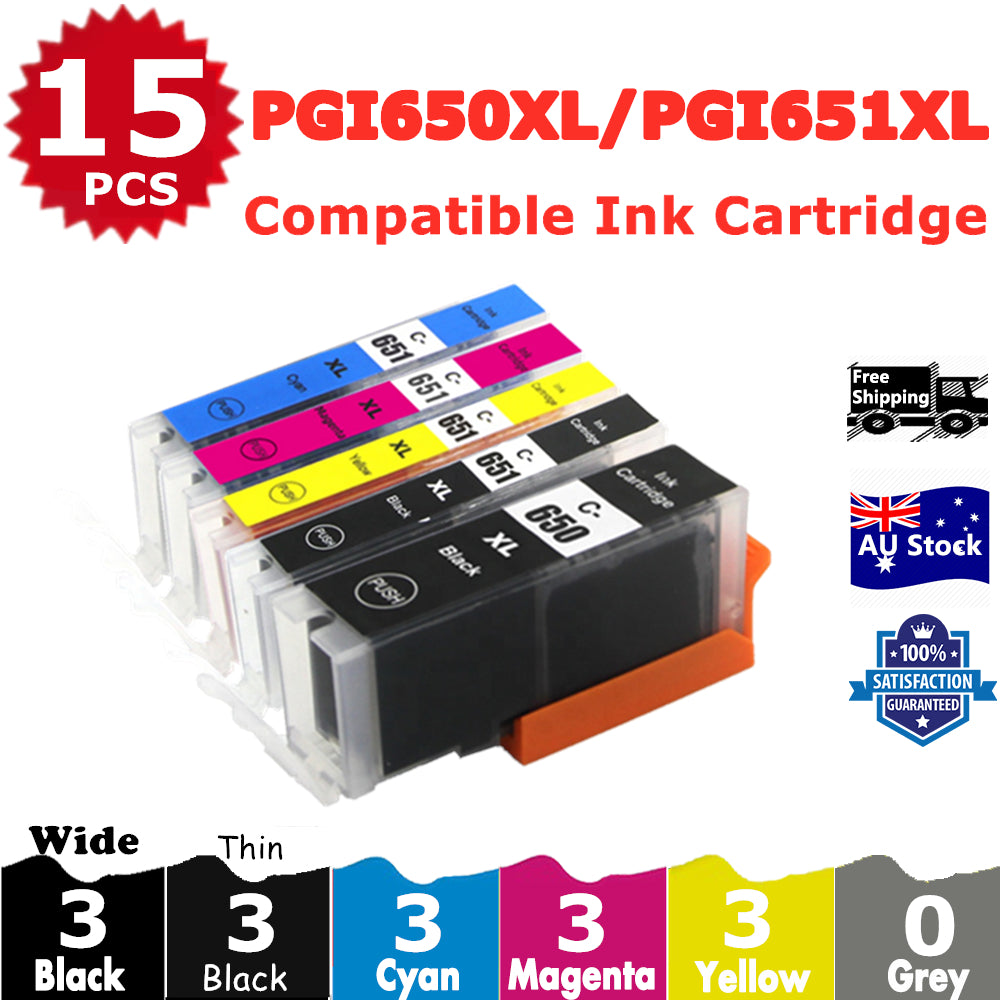 15 Pack InkSales Compatible Canon PGI650 PGI-650XL CLI-651XL Ink Cartridge  (3BK,3PBK,3C,3M,3Y)