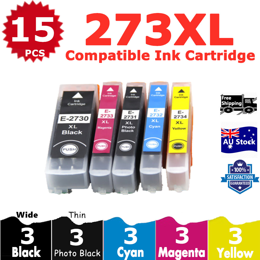 15 Pack InkSales Compatible Epson 273XL C13T274192 C13T275292 C13T275392 C13T275492 Ink Cartridge  (2BK, 2C,2M,2Y)