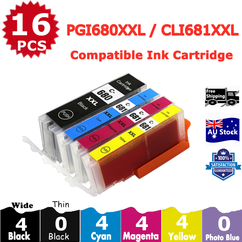 16 Pack InkSales Compatible Canon PGI680XXL PGI-680XXL CLI-681XXL Ink Cartridge  (4BK,4C,4M,4Y)