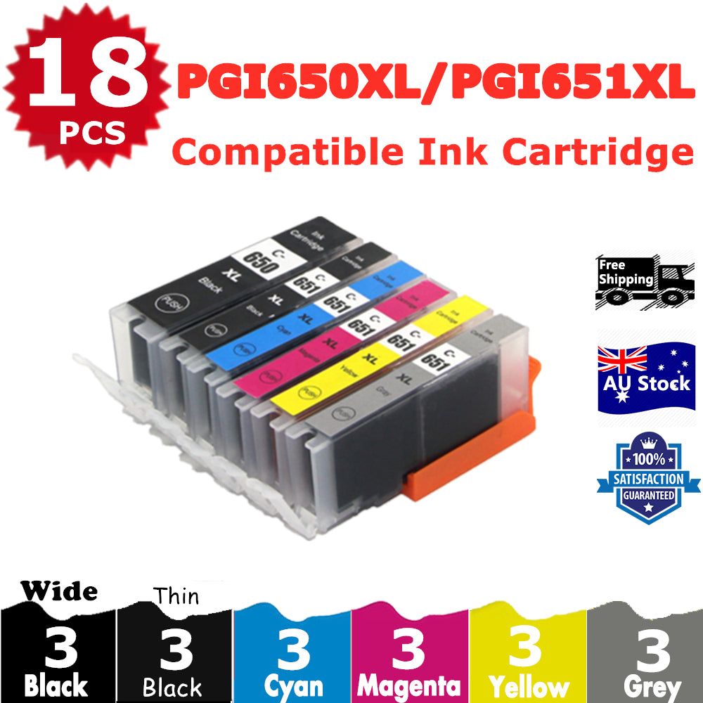 18 Pack InkSales Compatible Canon PGI650 PGI-650XL CLI-651XL Ink Cartridge  (3BK,3PBK,3C,3M,3Y,3GY)