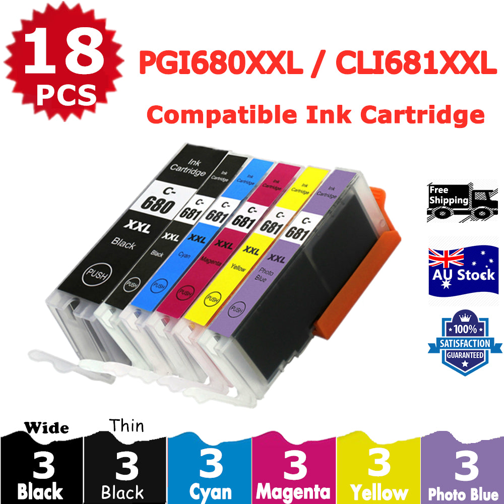 18 Pack InkSales Compatible Canon PGI680XXL PGI-680XXL CLI-681XXL Ink Cartridge  (3BK,3PBK,3C,3M,3Y,3PB)