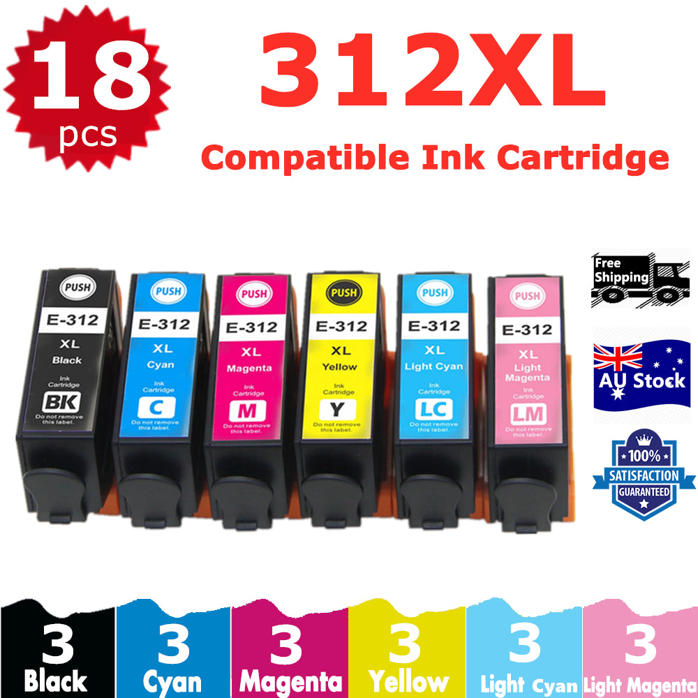 18 Pack InkSales Compatible Epson 312XL 314XL C13T183192 C13T183292 C13T183392 C13T183492 C13T01M692 C13T01M592 Ink Cartridge  (3BK,3C,3M,3Y,3R,3GY)