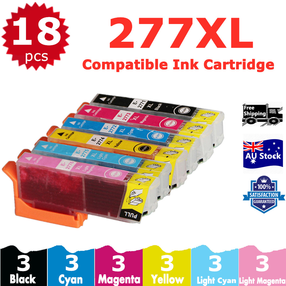 18 Pack InkSales Compatible Epson 277XL C13T278192 C13T278292 C13T278392 C13T278492 C13T278592 C13T278692 Ink Cartridge  (3BK,3C,3M,3Y, 3LC, 3LM)