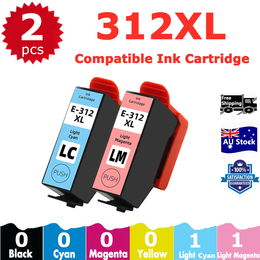 2 Pack InkSales Compatible Epson 312XL 314XL C13T183192 C13T183292 C13T183392 C13T183492 C13T01M692 C13T01M592 Ink Cartridge  (1LC, 1LM)