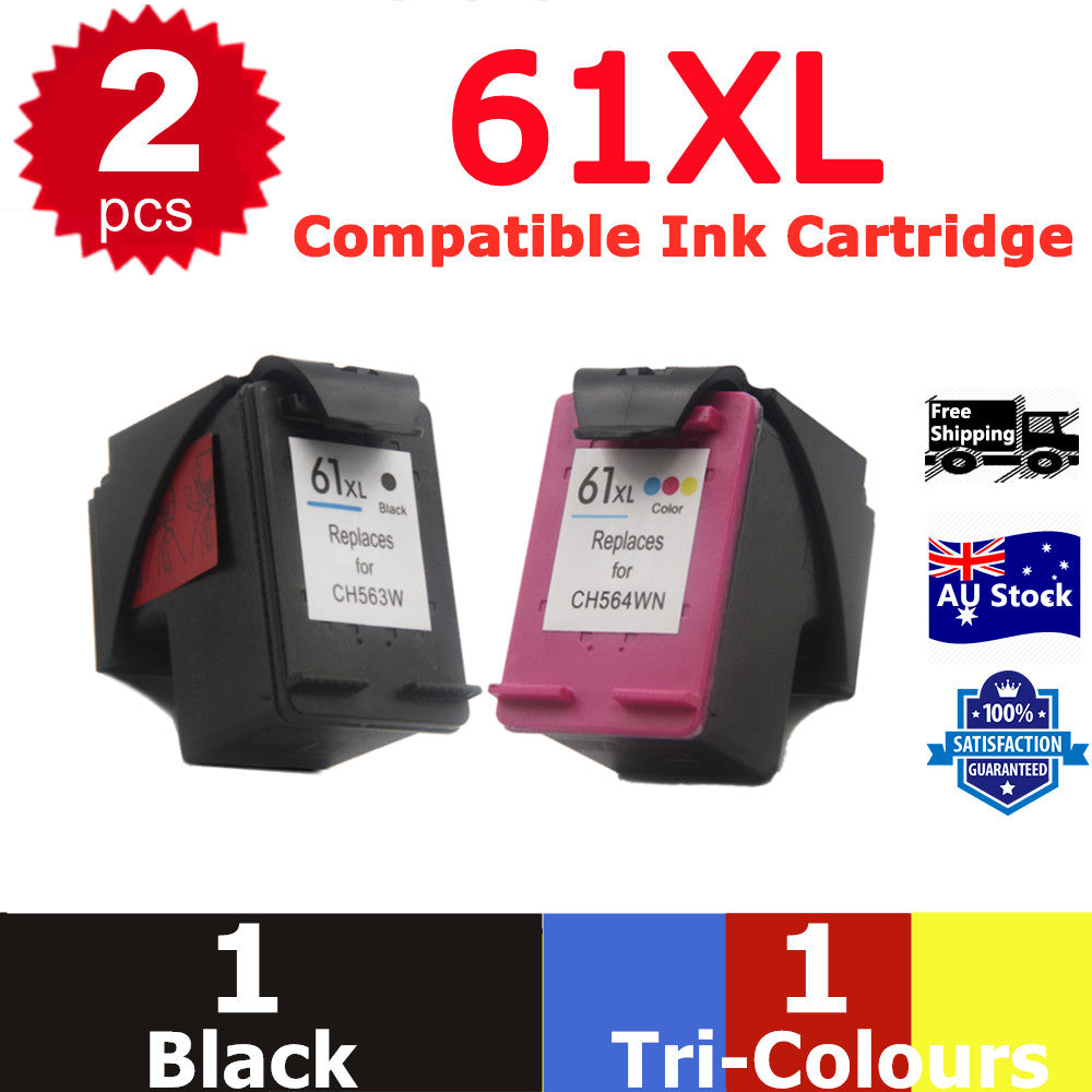 2x Generic 61XL 61 XL Ink For HP Deskjet 1000 1500 2050 3050 3060 Envy 4500 5530