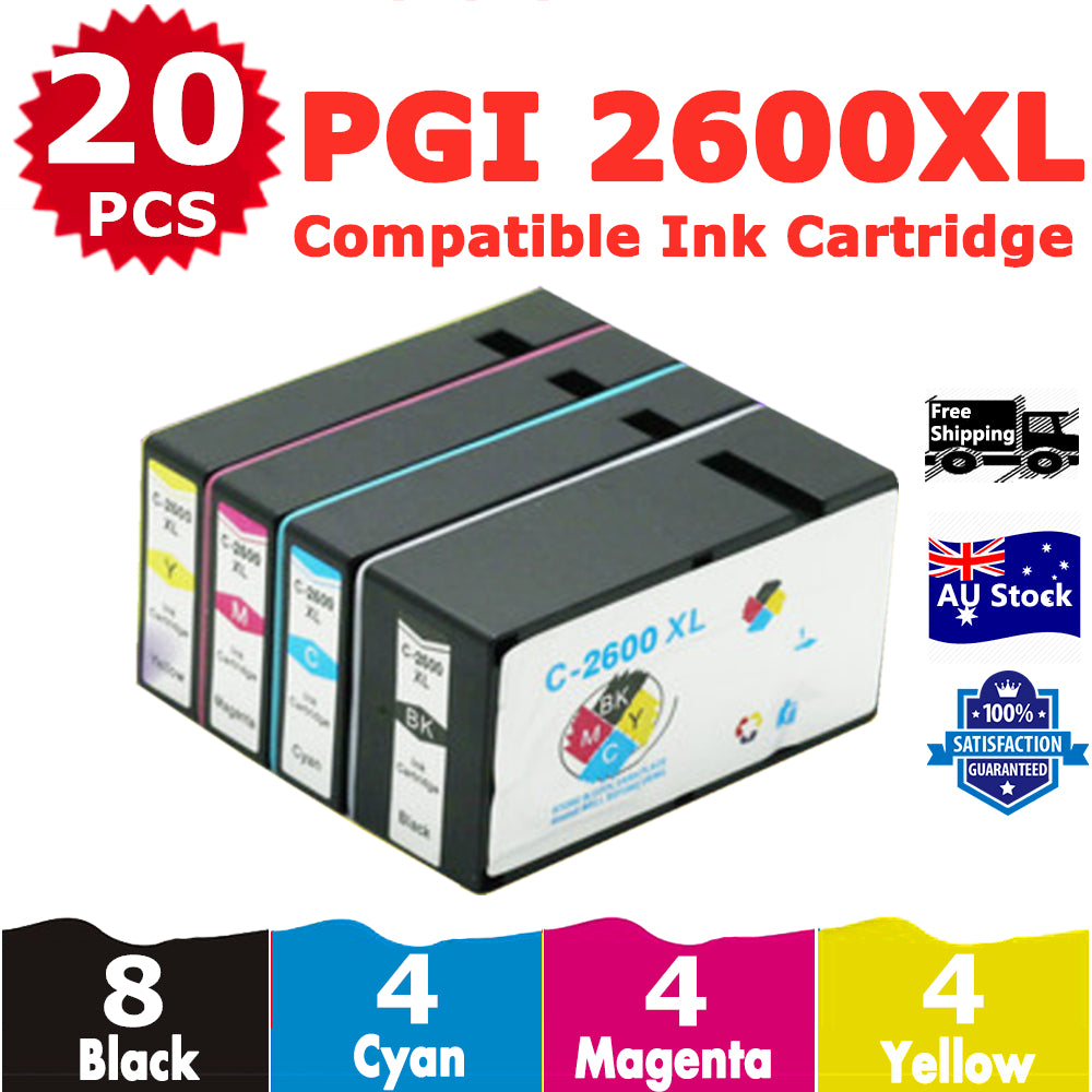 20 Pack InkSales Compatible Canon PGI2600XL PGI-2600XL Ink Cartridge  (8BK,4C,4M,4Y)