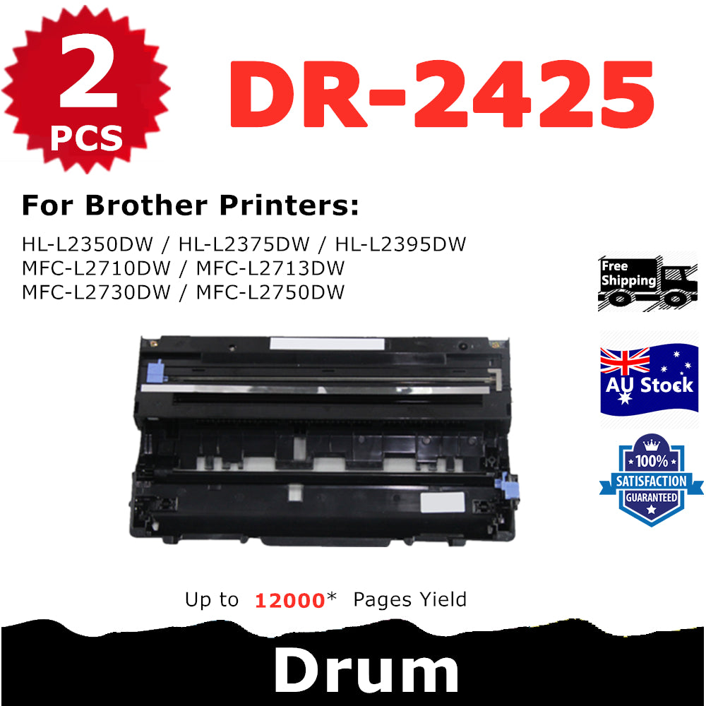 2 Pack InkSales Brother DR2425 DR-2425 Compatible Drum Unit