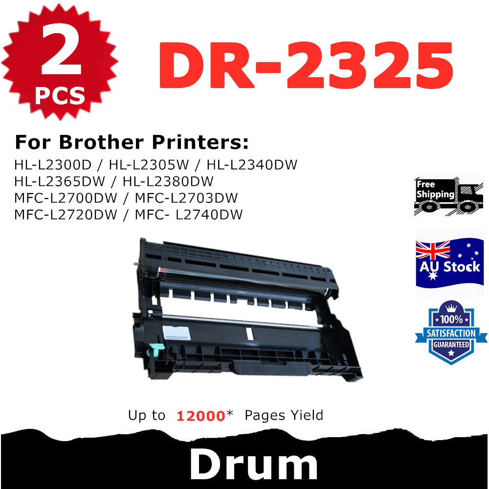 2 Pack InkSales Brother DR2325 DR-2325 Compatible Drum Unit