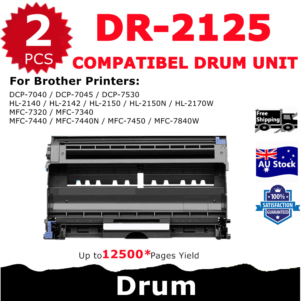 2 Pack InkSales Brother DR2125 DR-2125 Compatible Drum Unit