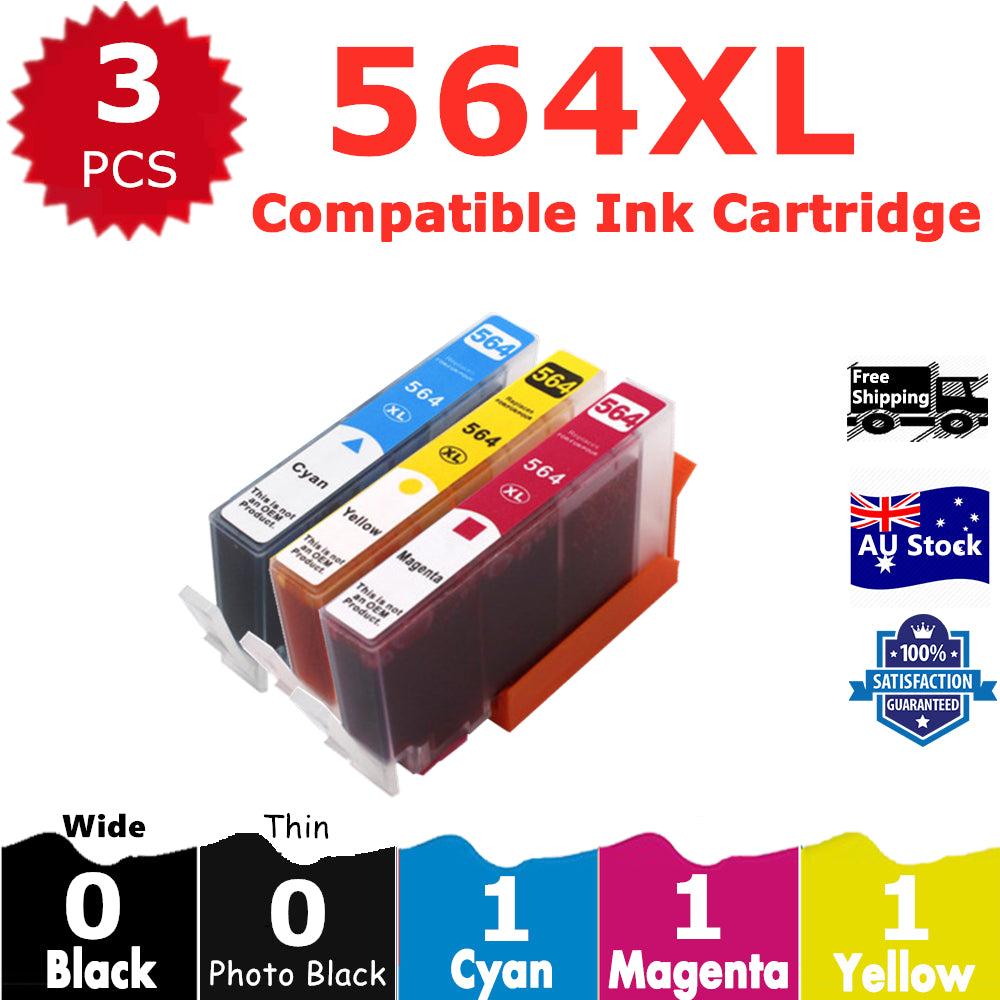 3 Pack InkSales Compatible HP 564XL CN684WA CB323WA CB322WA CB324WA CB325WA Ink Cartridge  (1C,1M,1Y)