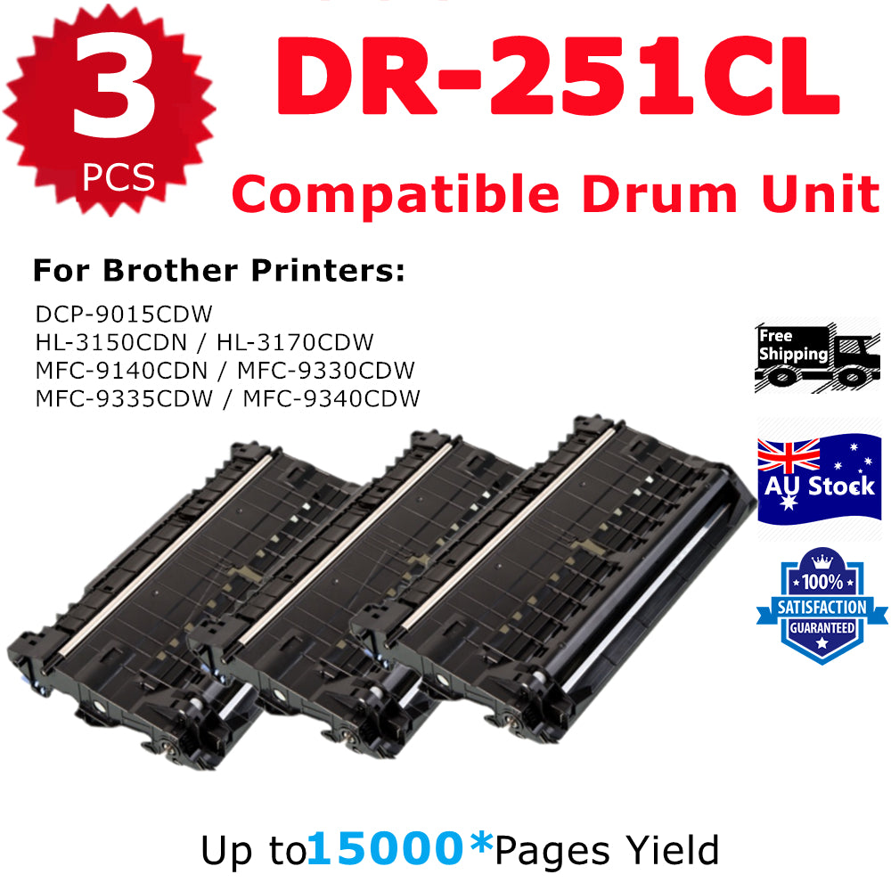 3 Pack InkSales Brother DR-251L Compatible Drum Unit