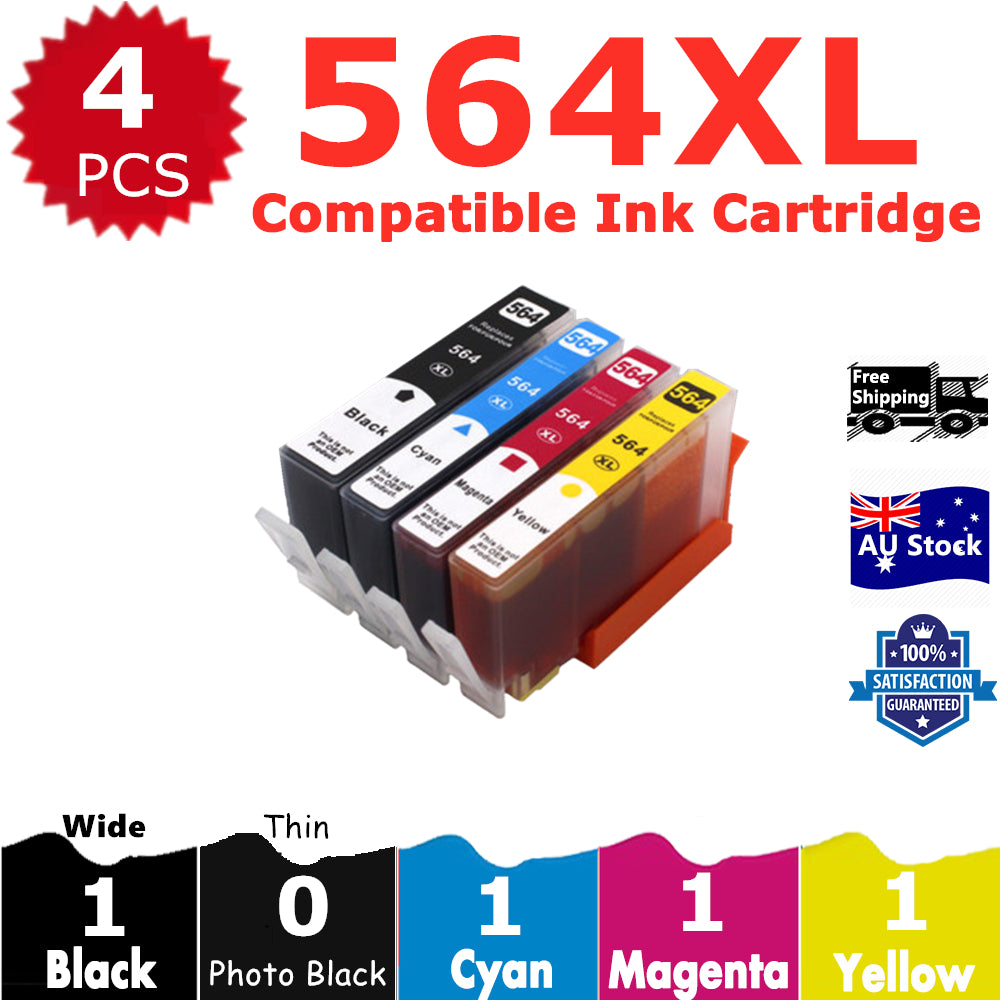 4 Pack InkSales Compatible HP 564XL CN684WA CB323WA CB322WA CB324WA CB325WA Ink Cartridge  (1BK,1C,1M,1Y)