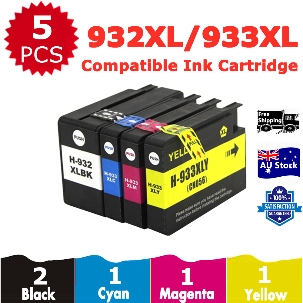 5 Pack InkSales Compatible HP 932XL 933XL CN053AA CN054AA CN055AA CN056AA Ink Cartridge  (2BK,1C,1M,1Y)