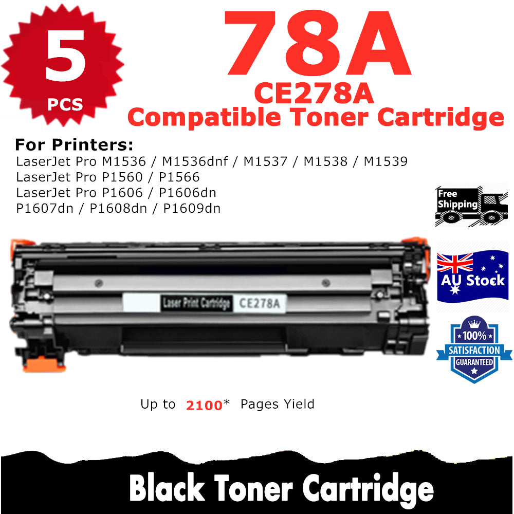 5 Pack InkSales HP CE278A 78A Compatible Toner Cartridge  (2BK)