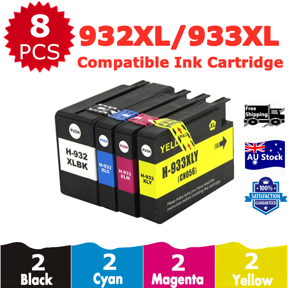 8 Pack InkSales Compatible HP 932XL 933XL CN053AA CN054AA CN055AA CN056AA Ink Cartridge  (2BK,2C,2M,2Y)