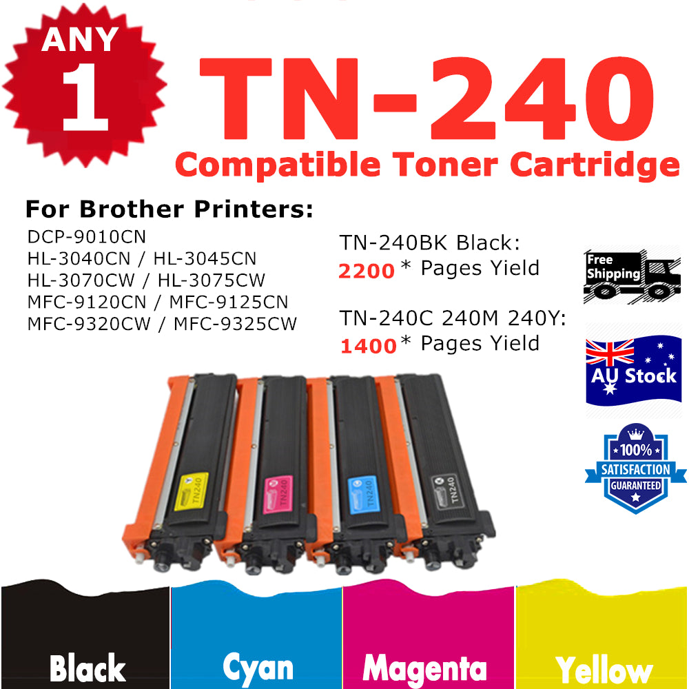 1x Any TN240 TN 240 Toner cartridge for Brother MFC9120CN HL3040CN HL3045CN HL