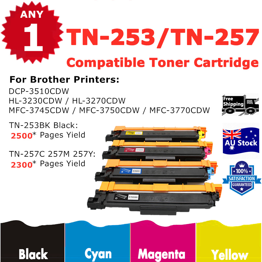 1x Any Generic Toner TN-253 TN-257 For Brother HL-3270CDW DCP-3510CDW