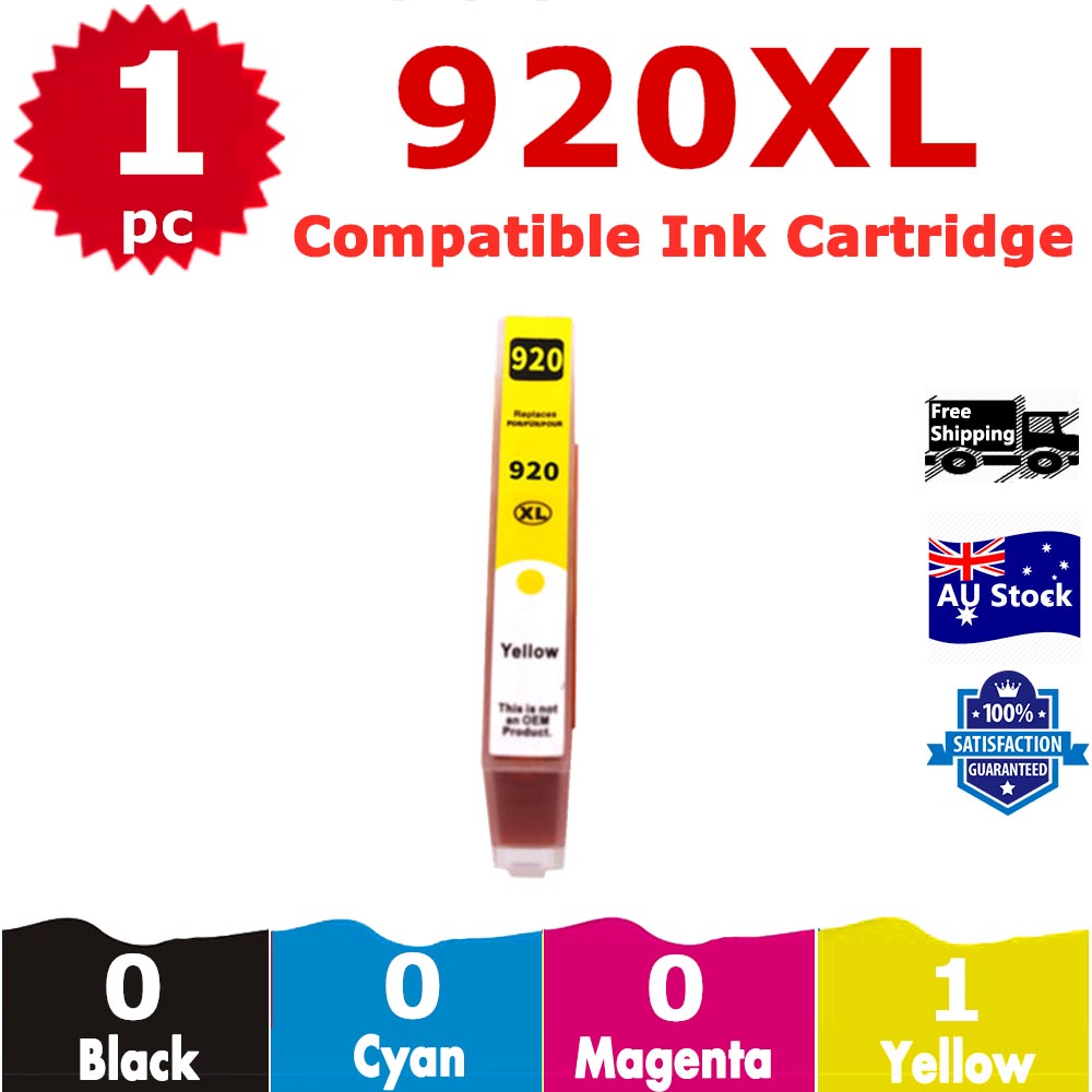 1 Pack InkSales Compatible HP 920XL CD974AA Yellow Only Ink Cartridge  (1Y)