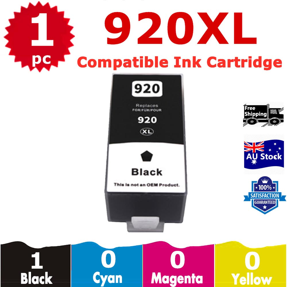 1 Pack InkSales Compatible HP 920XL CD975AA Black Only Ink Cartridge  (1BK)