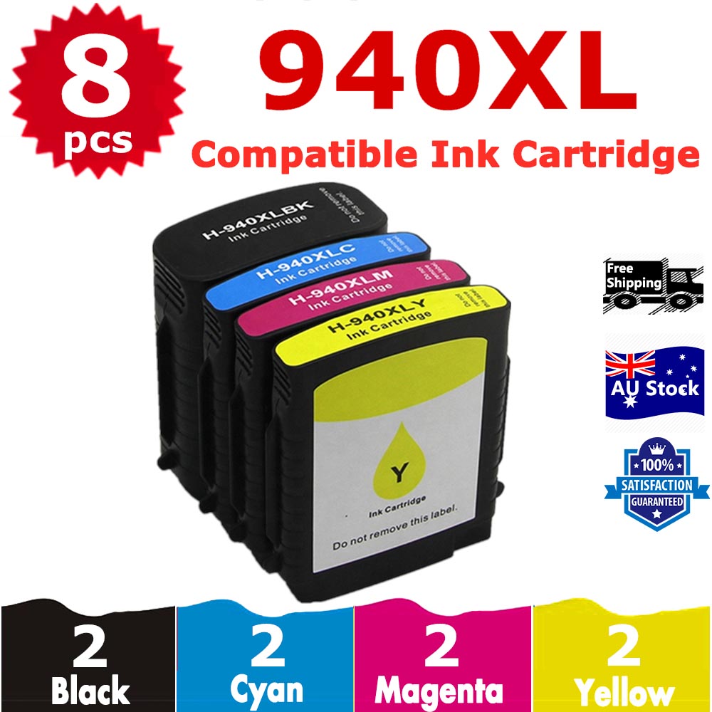 8 Pack InkSales Compatible HP 940XL C4906AA C4907AA C4908AA C4909AA Ink Cartridge  (2BK,2C,2M,2Y)