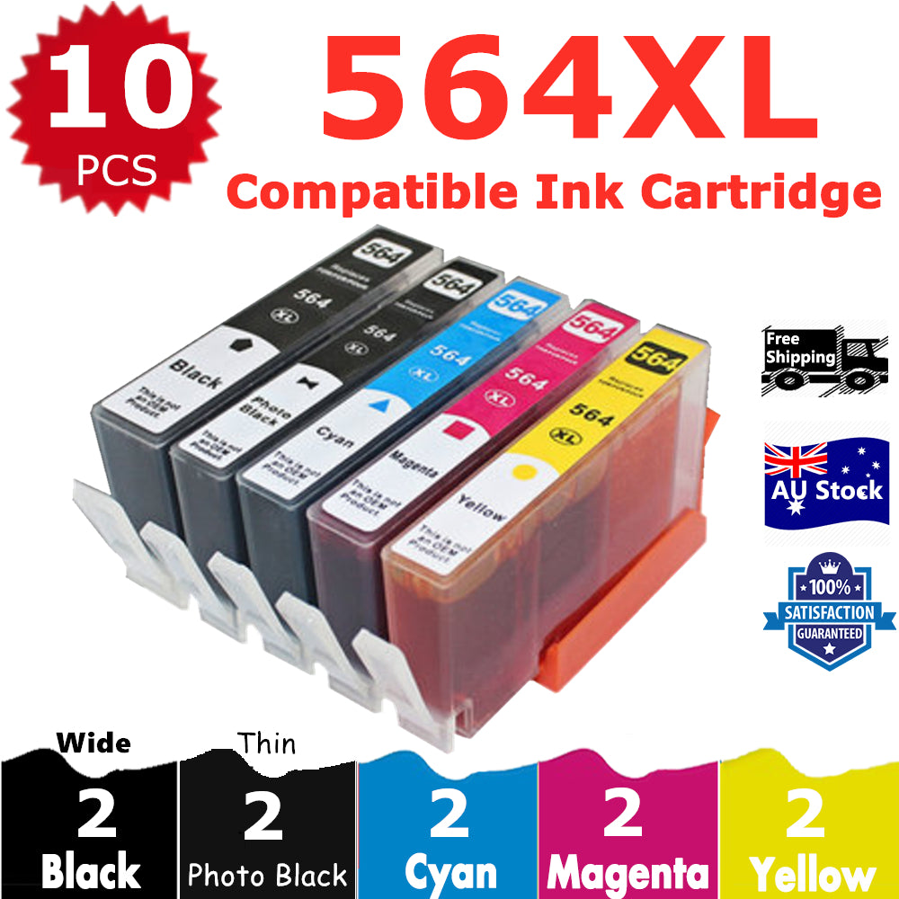 10 Pack InkSales Compatible HP 564XL CN684WA CB323WA CB322WA CB324WA CB325WA Ink Cartridge  (2BK,2PBK,2C,2M,2Y)