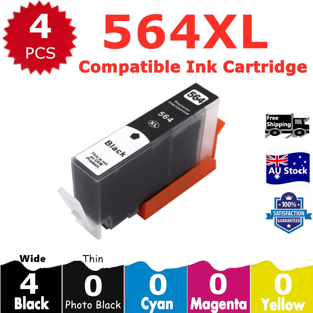 4 Pack InkSales Compatible HP 564XL CN684WA Black Only Ink Cartridge  (4BK)