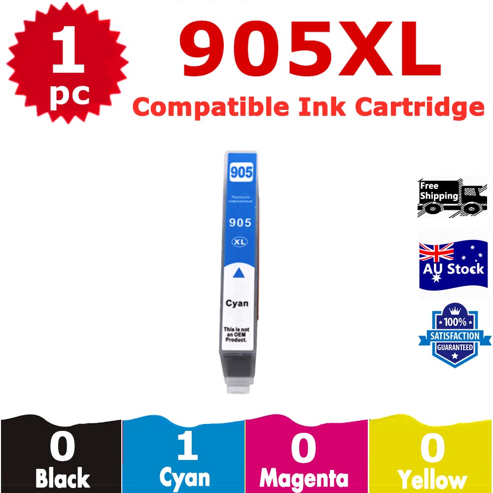 1 Pack InkSales Compatible HP 905XL T6M05AA Cyan Only Ink Cartridge  (1C)