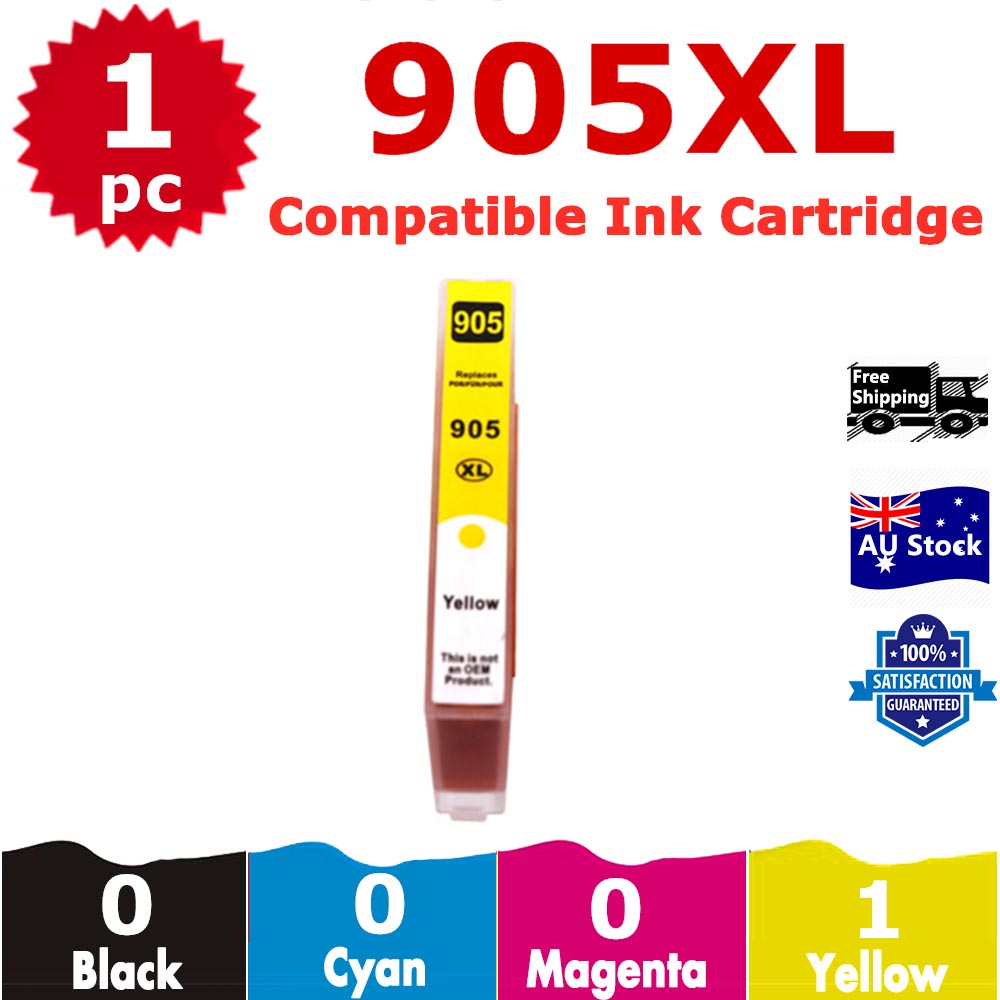 1 Pack InkSales Compatible HP 905XL T6M13AA Yellow Only Ink Cartridge  (1Y)