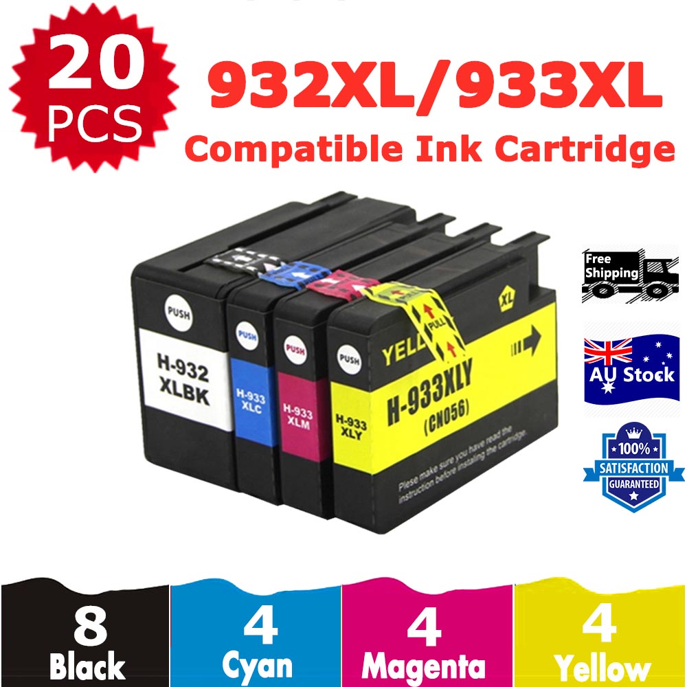 20 Pack InkSales Compatible HP 932XL 933XL CN053AA CN054AA CN055AA CN056AA Ink Cartridge  (8BK,4C,4M,4Y)