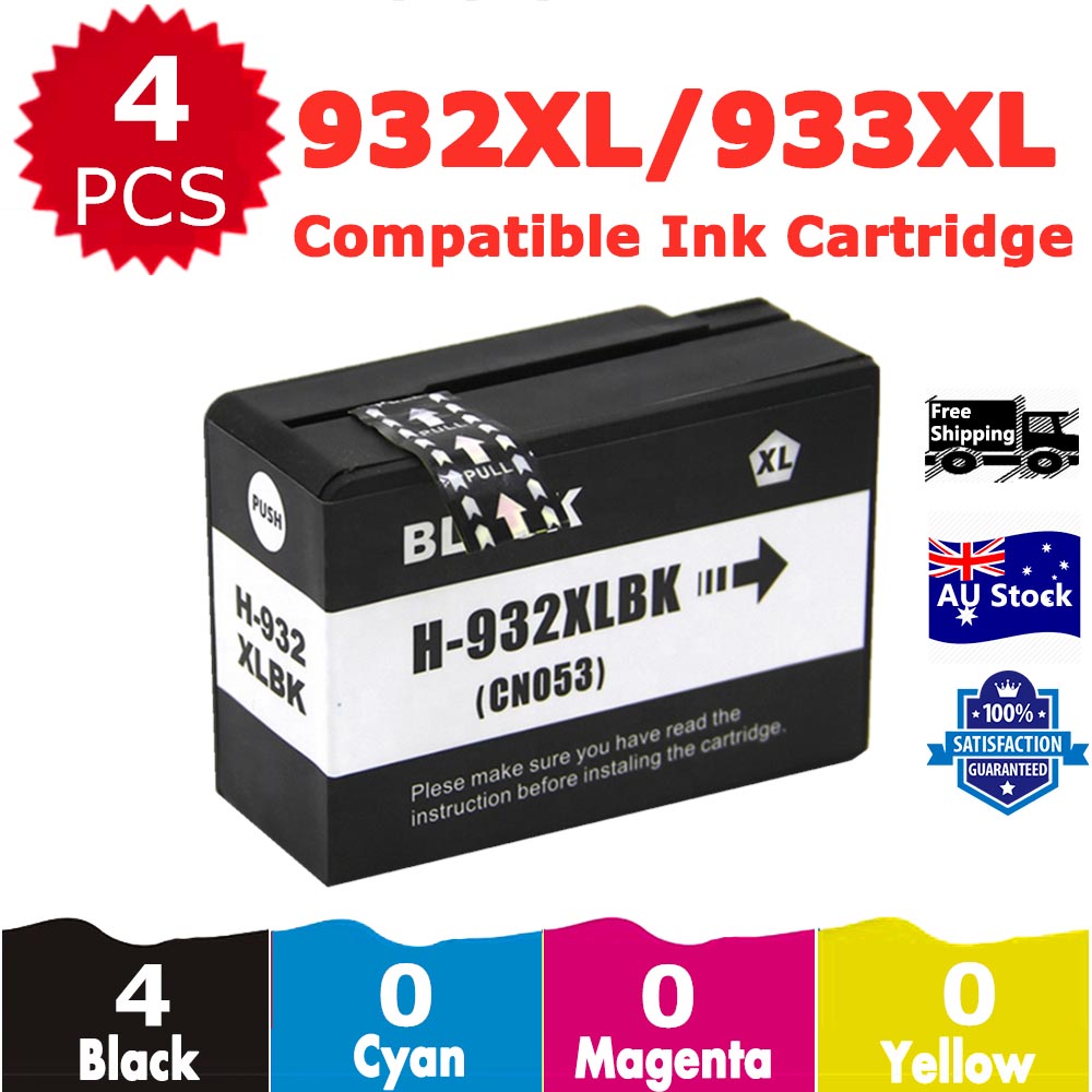 4 Pack InkSales Compatible HP 932XL CN053AA Black Only Ink Cartridge  (4BK)