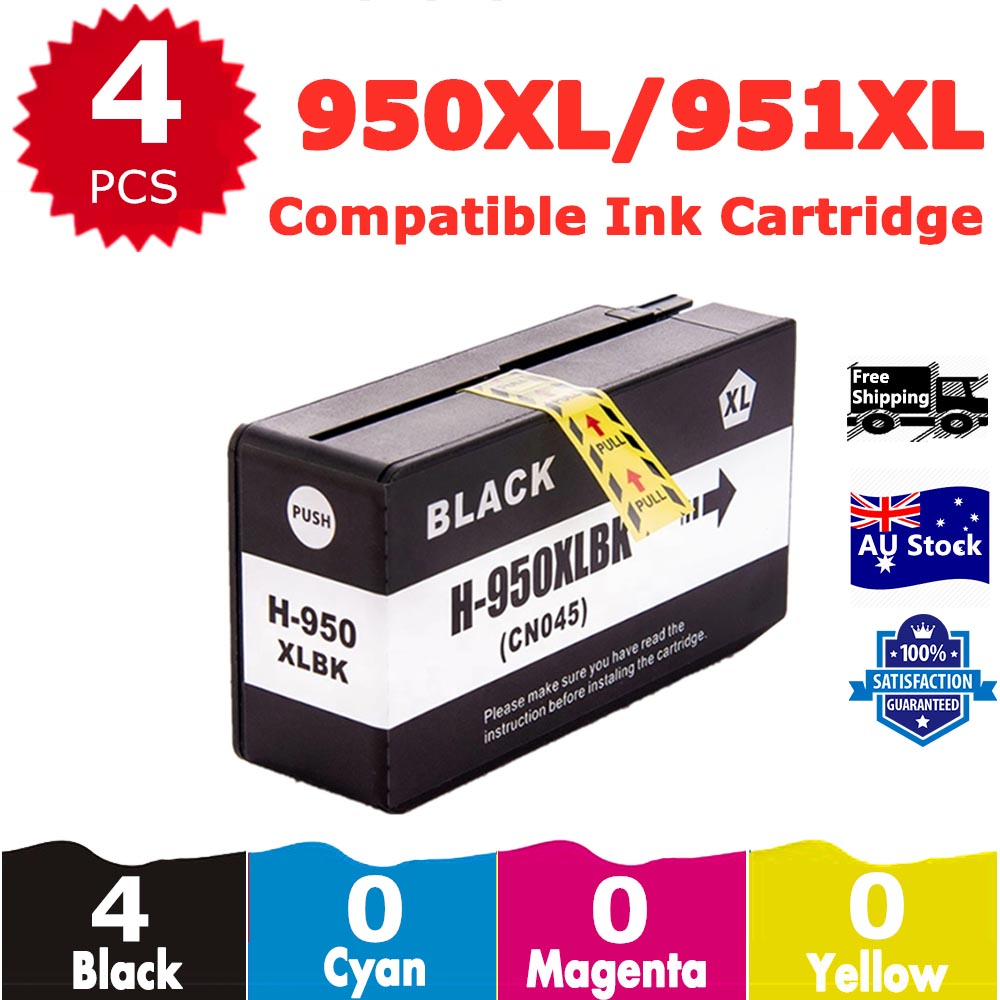 4 Pack InkSales Compatible HP 950XL CN045AA Black Only Ink Cartridge  (4BK)