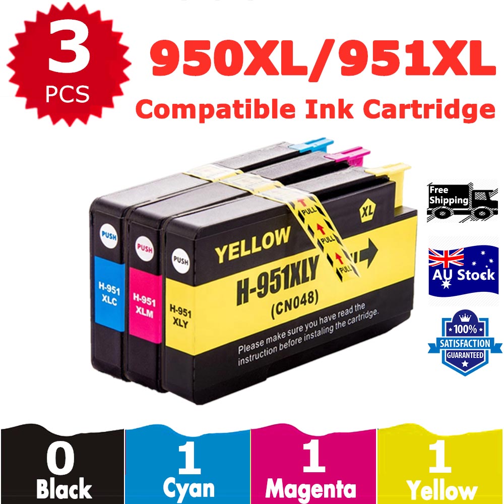 3 Pack InkSales Compatible HP 951XL CN046AA CN047AA CN048AA Cyan Magenta Yellow Only Ink Cartridge  (1C,1M,1Y)