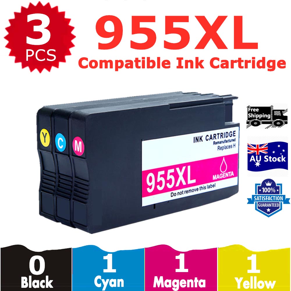 3 Pack InkSales Compatible HP 955XL L0S63AA L0S66AA L0S69AA Cyan Magenta Yellow Only Ink Cartridge  (1C,1M,1Y)