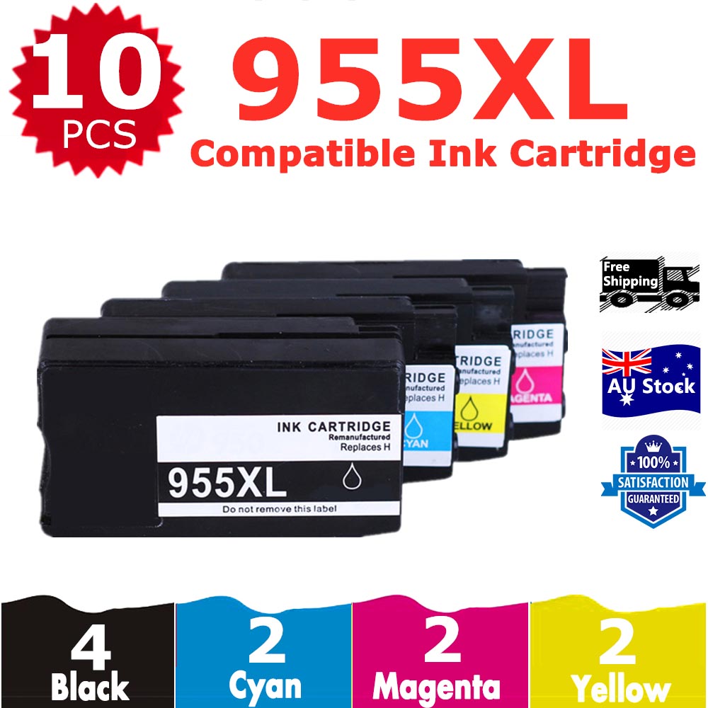 10 Pack InkSales Compatible HP 955XL L0S72AA L0S63AA L0S66AA L0S69AA Ink Cartridge  (4BK,2C,2M,2Y)