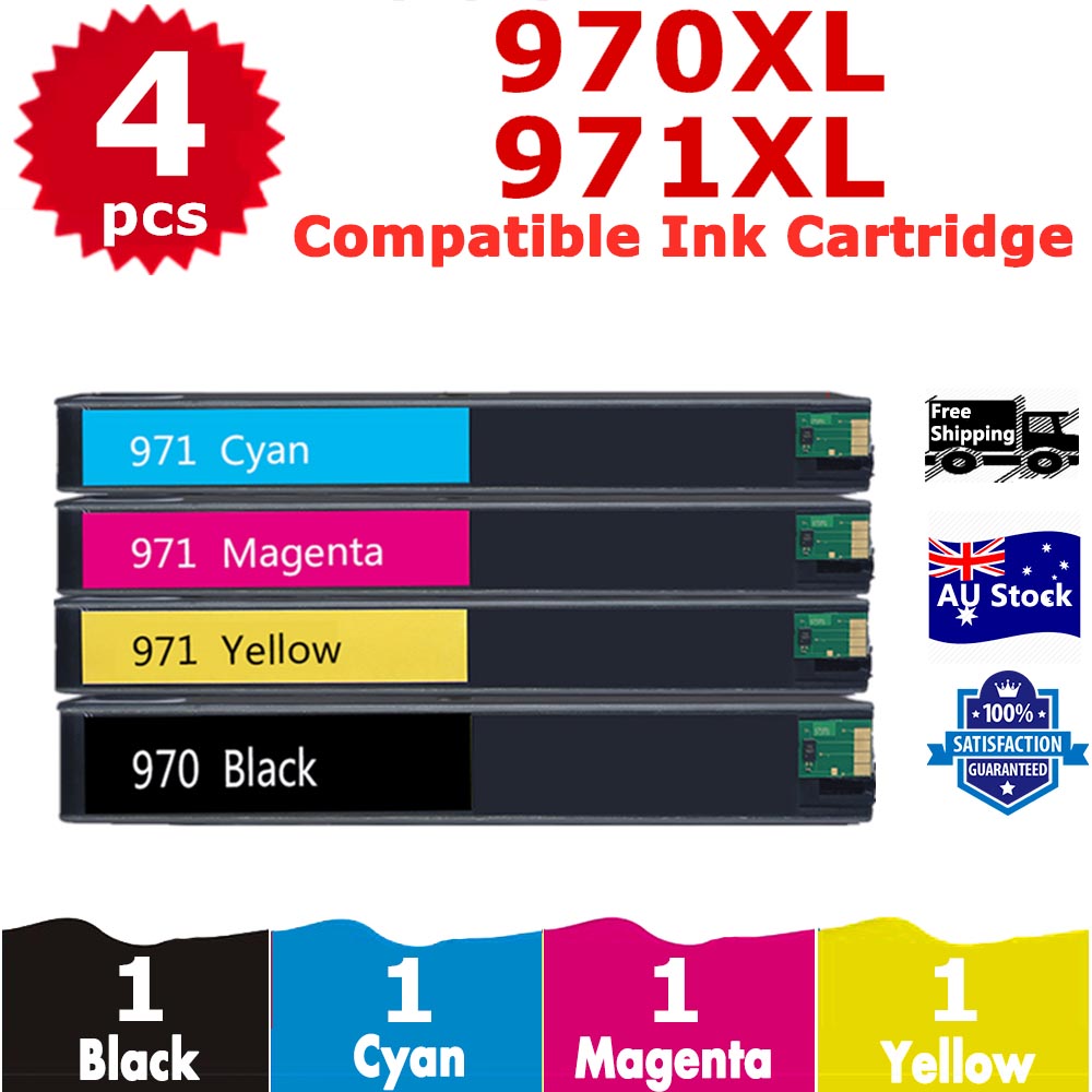 4 Pack InkSales Compatible HP 970XL 971XL CN625AA CN626AA CN627AA CN628AA Ink Cartridge  (1BK,1C,1M,1Y)