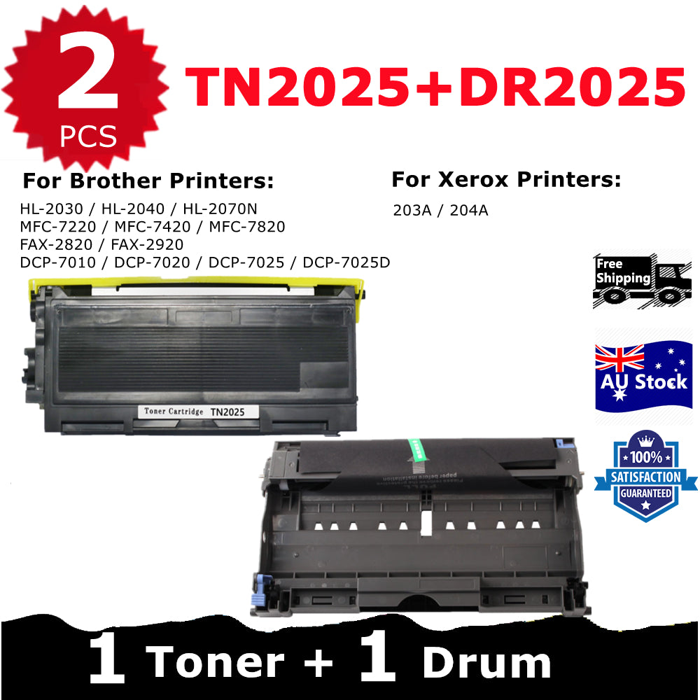 Combo 1* Compatible DR-2025 Drum Unit + 1* Brother Compatible TN-2025 Toner Cartridge