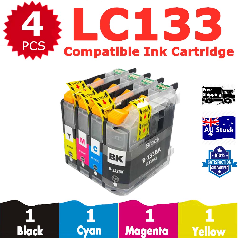 4 Pack InkSales Compatible Brother LC133 Ink Cartridge  (1BK,1C,1M,1Y)