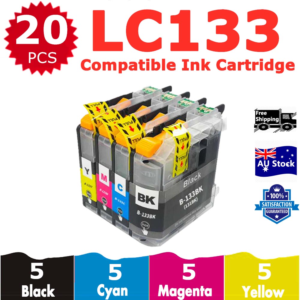 20 Pack InkSales Compatible Brother LC133 Ink Cartridge  (5BK,5C,5M,5Y)