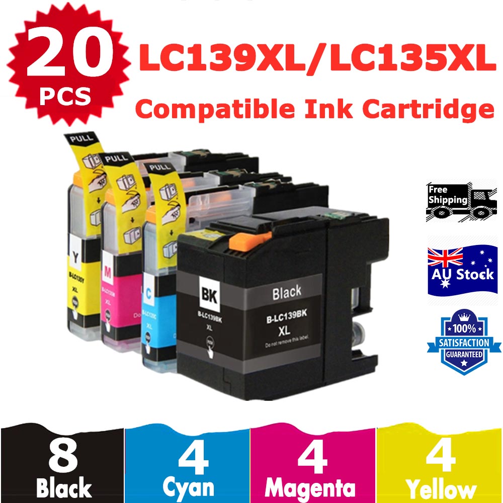 20 Pack InkSales Compatible Brother LC139XL LC135XL LC-139XL LC-135XL Ink Cartridge  (8BK,4C,4M,4Y)