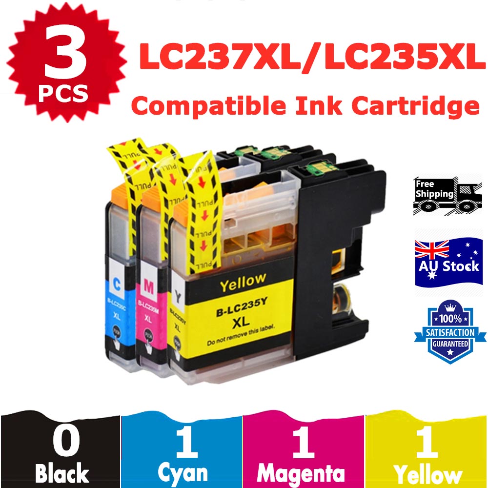 3 Pack InkSales Compatible Brother LC235XL LC-235XL Cyan Magenta Yellow Ink Cartridge  (1C,1M,1Y)